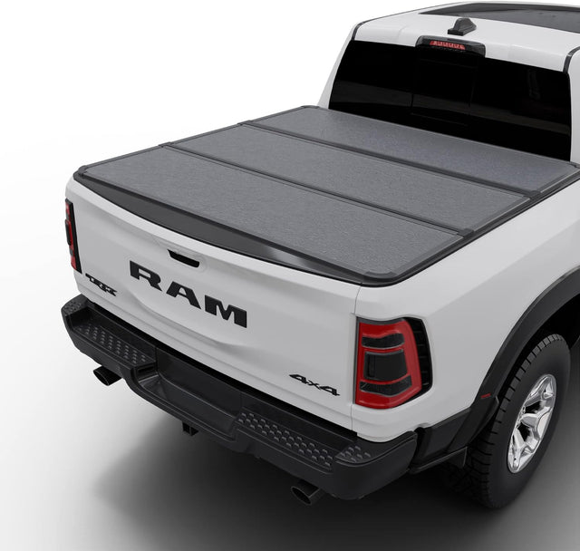 Hard Folding Truck Bed Tonneau Cover |HTF012|Fits 2009-2024 Dodge Ram 1500 6' 4" Bed Without Ram Box (76.3)