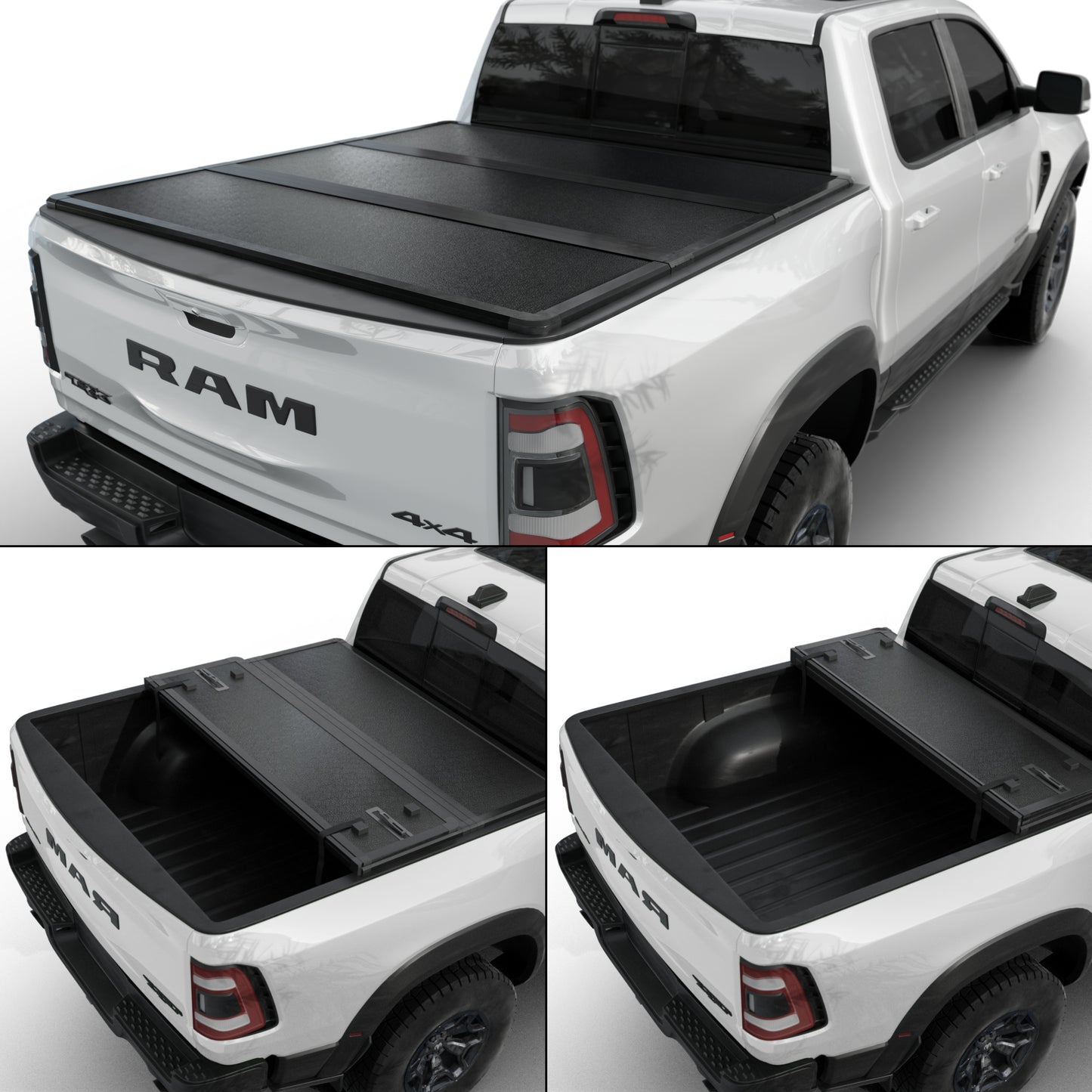 Dodge Ram 1500 - Hard Trifold Truck Bed Tonneau Cover - Without Ram Box - 2002 - 2025
