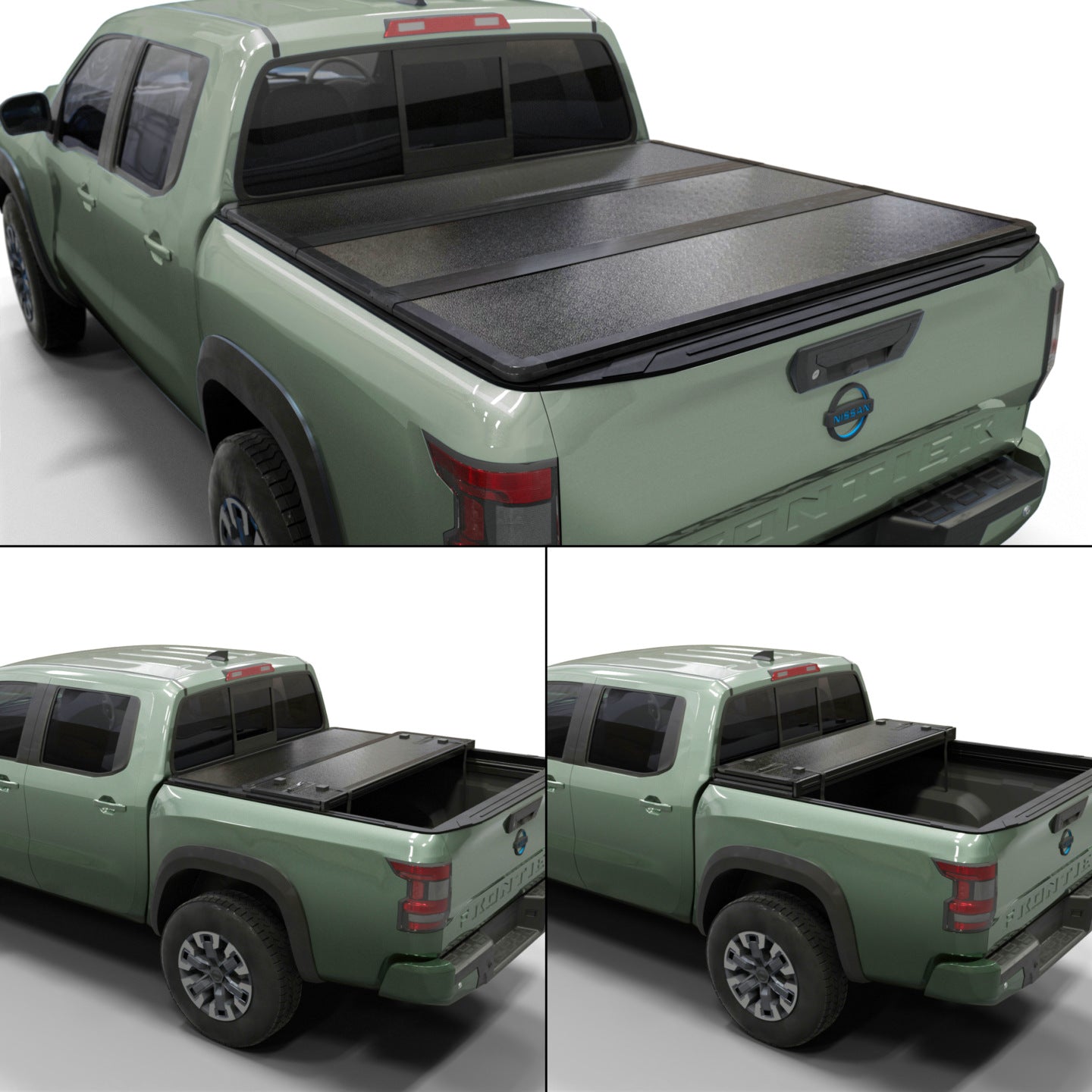 Nissan Frontier Hard Folding Truck Bed Tonneau Cover Fits (2005-2026) 5ft Bed (60")