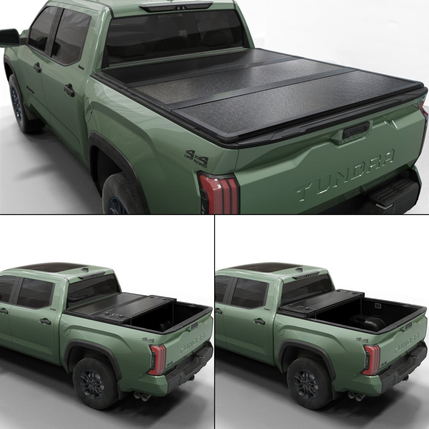 Toyota Tundra - Hard Trifold Truck Bed Tonneau Cover - With OE Rail System