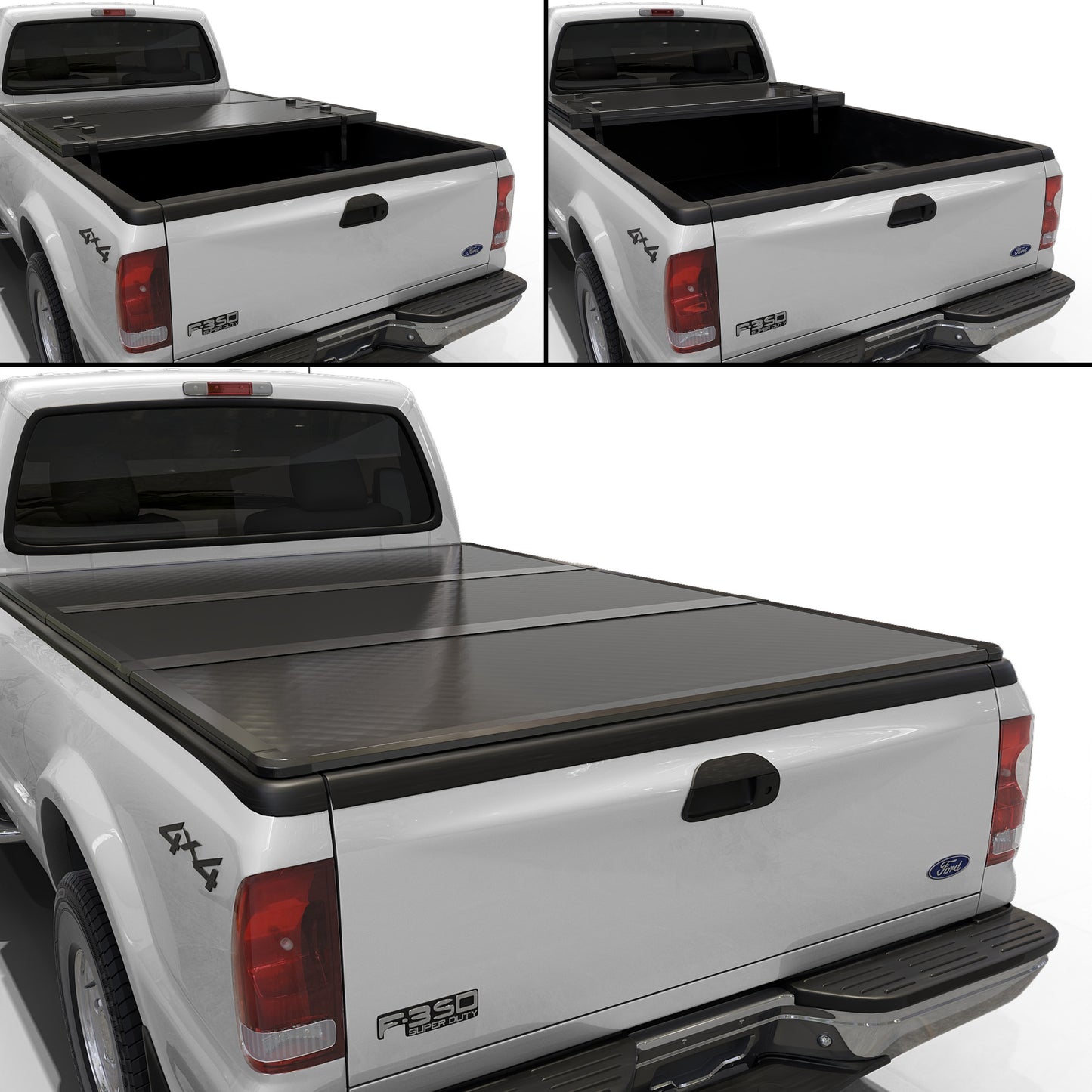 Ford F-250/F-350 Super Duty (1999-2016) - Hard Trifold Truck Bed Tonneau Cover - 8FT Bed (98")