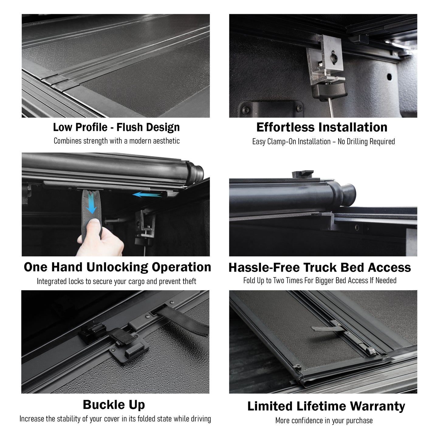 Toyota Tundra (2022-2025) - Low Profile Hard Folding Truck Bed Tonneau Cover