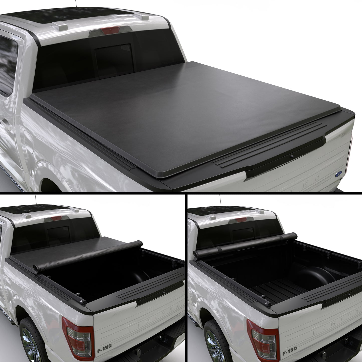 Ford F150 | F150 Lightning (2015 - 2025) Soft Roll Up Truck Bed Tonneau Cover - 5'5"Bed (66")