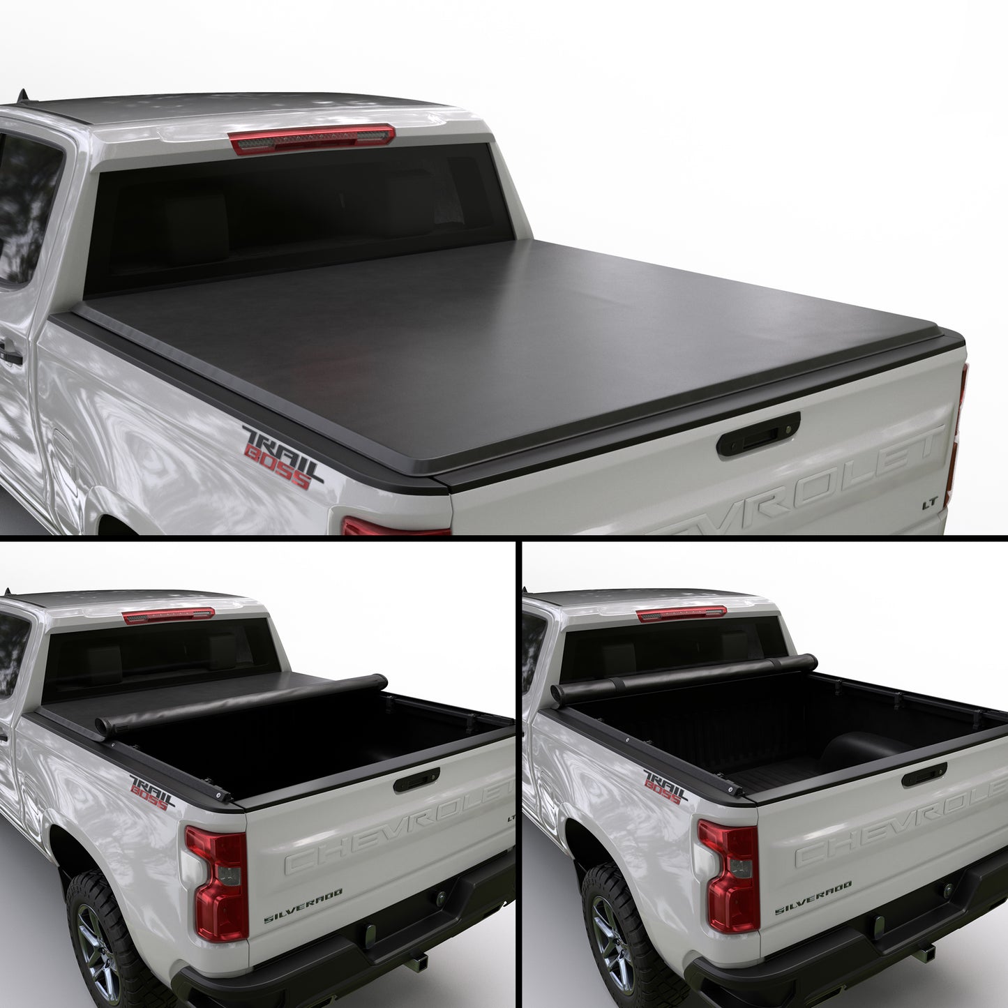 Chevy Silverado/GMC Sierra (2019 - 2025) - Soft Roll Up Truck Bed Tonneau Cover - (5'8" Bed (69.6")