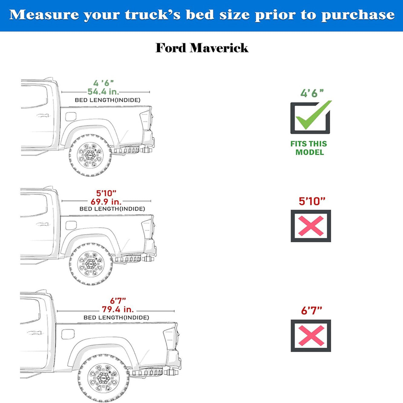 Ford Maverick (2022-2025) - Soft Folding Truck Bed Tonneau Cover - 4'6" Bed (54.4")