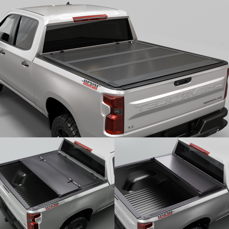 Chevy Silverado/GMC Sierra 2500/3500 HD New Body Style (2020-2025) - Low Profile Hard Folding Truck Bed Tonneau Cover - 6.9FT Bed (82.2")