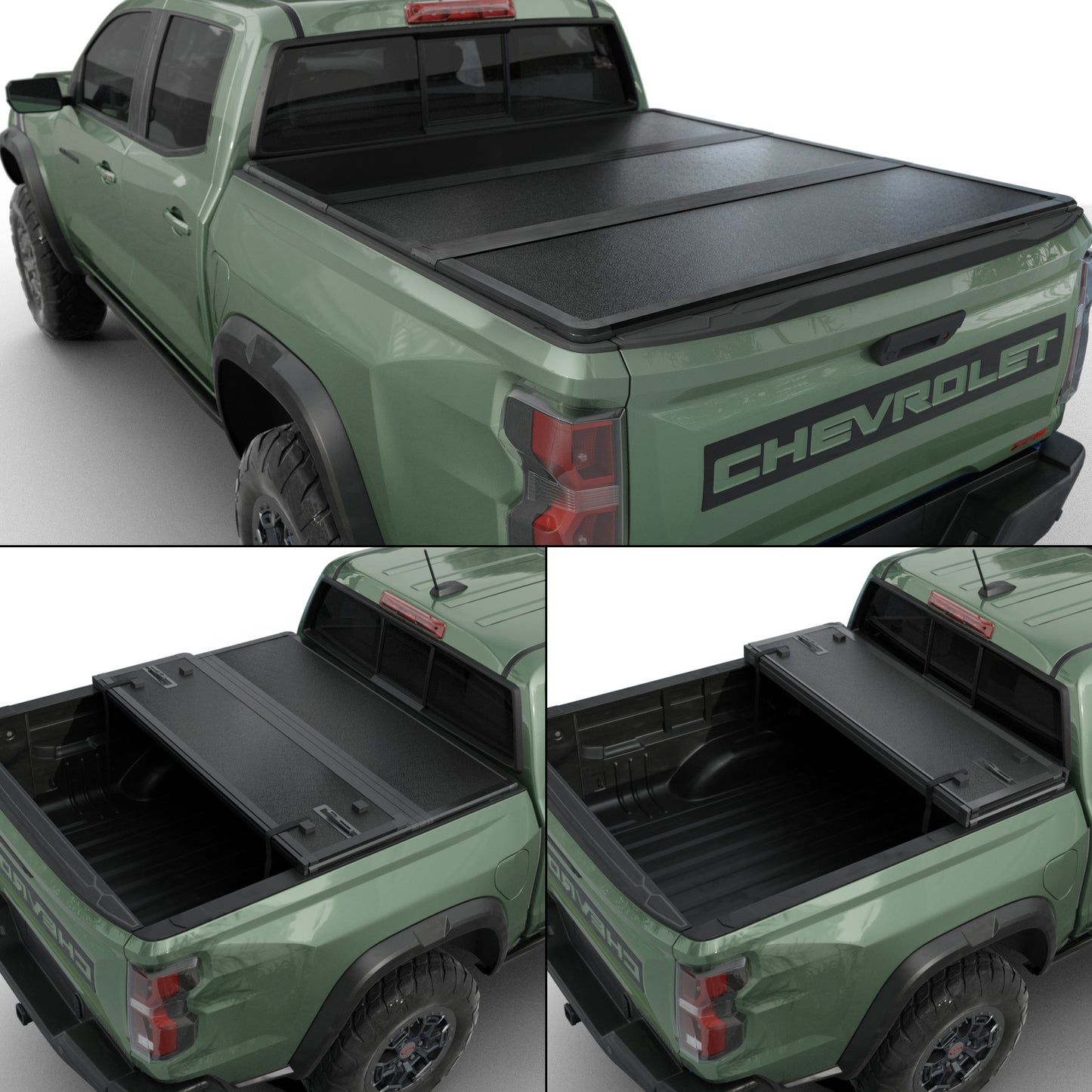 Chevy/GMC HD Silverado/Sierra (2015-2024) - Hard Folding Truck Bed Tonneau Cover