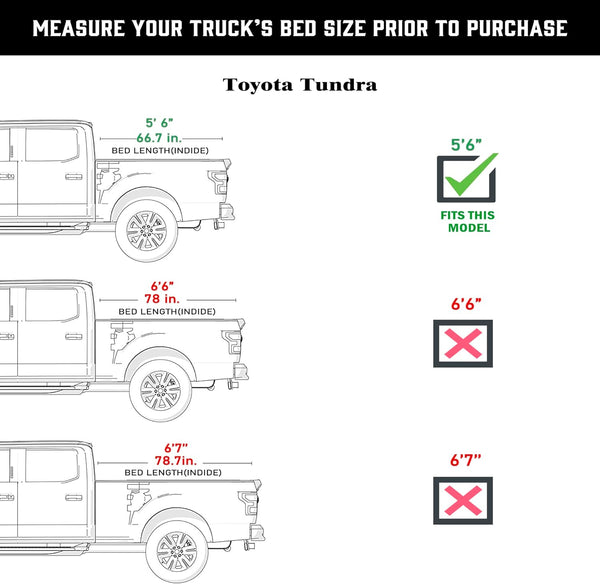Toyota Tundra - Hard Trifold Truck Bed Tonneau Cover - With OE Rail System
