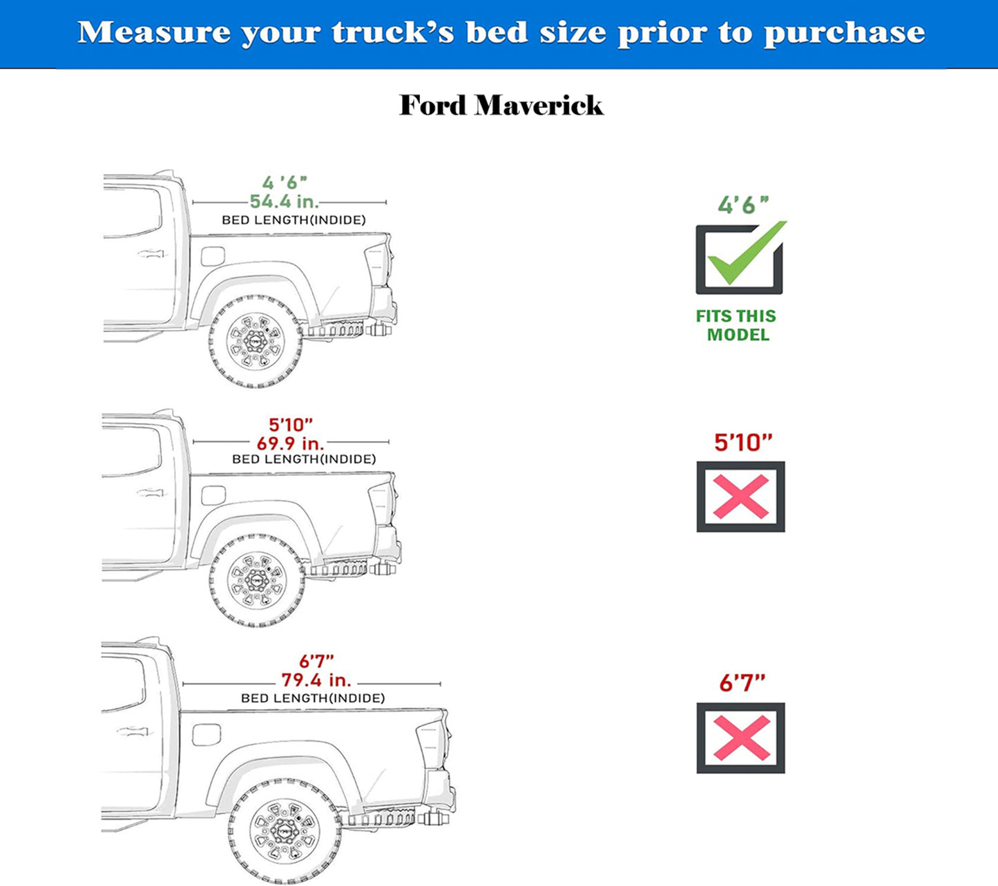 Ford Maverick (2022–2026) Hard Folding Truck Bed Tonneau Cover - 4' 6" Bed (54.4")
