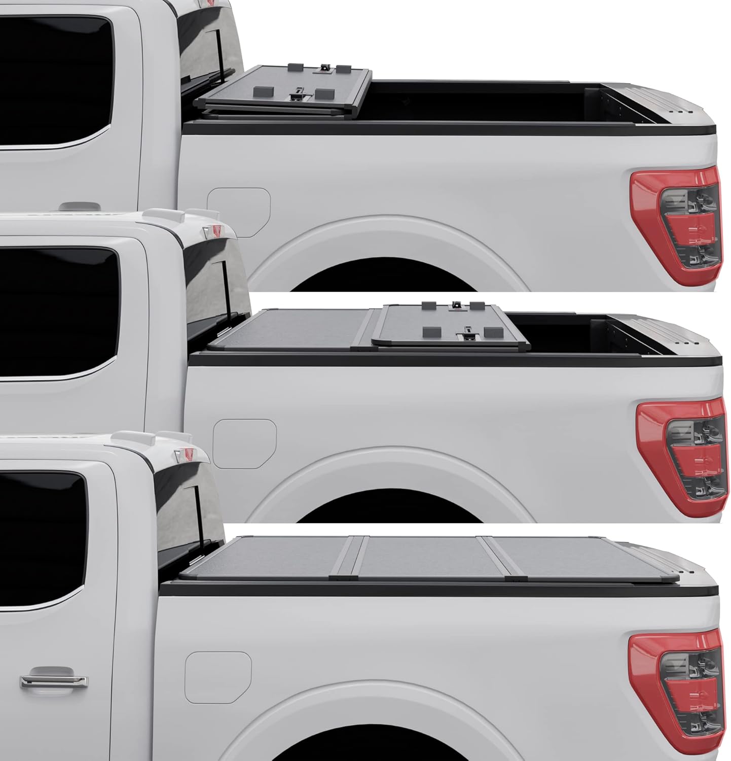 Chevy/GMC Silverado/Sierra - 2500/3500HD (2007-2013,2014) - Hard Trifold Truck Bed Tonneau Cover - 6' 7" Bed (78.7")