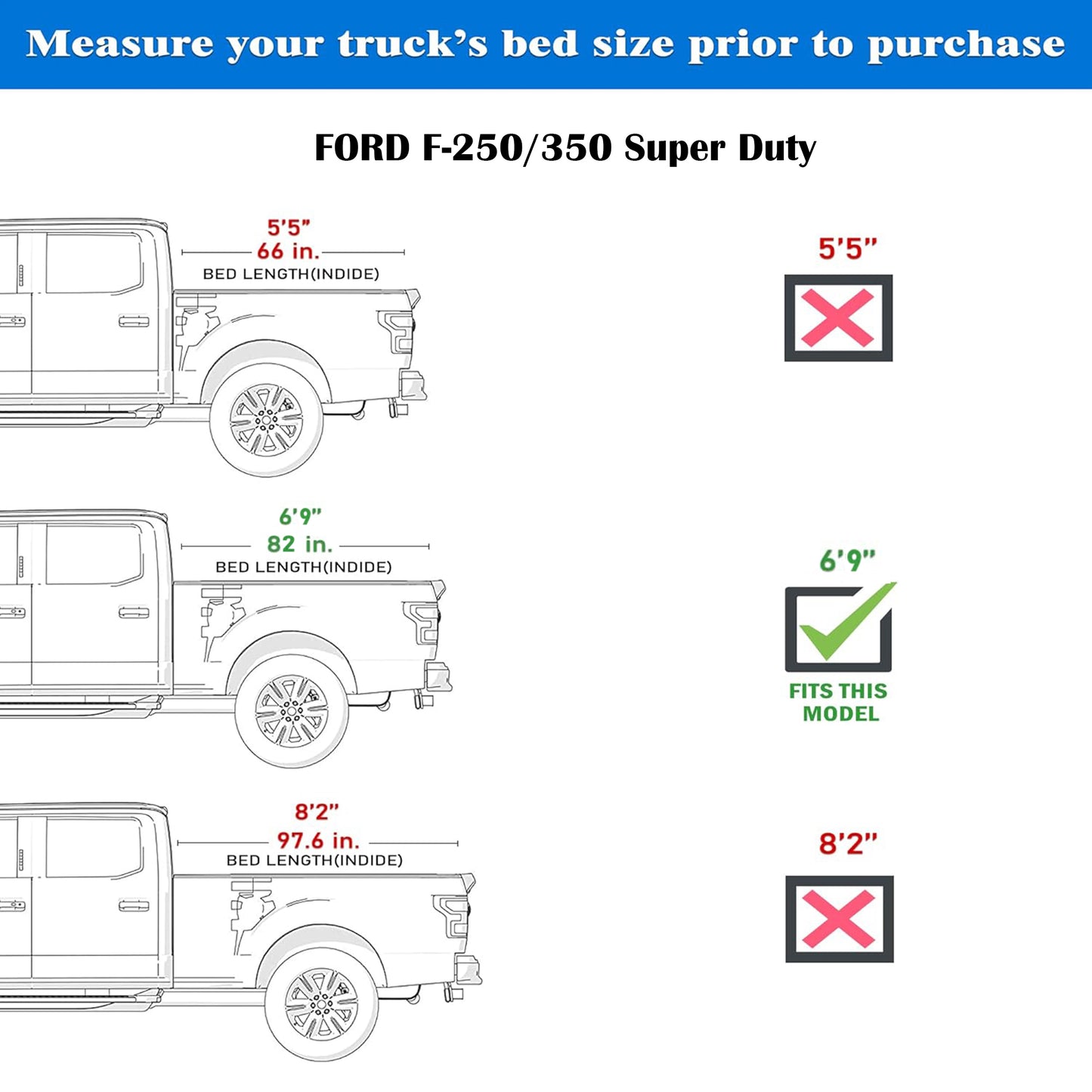 Ford F-250/F-350 Super Duty (2017 - 2026) - Low Profile Flip Up Truck Bed Tonneau Cover - 6.75FT Bed (82")