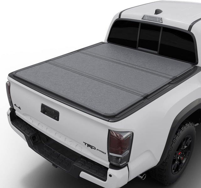 Hard Folding Truck Bed Tonneau Cover |THTF022|Fits 2016 - 2022 Toyota Tacoma w/ OE Track System 6' 2" Bed (73.7")