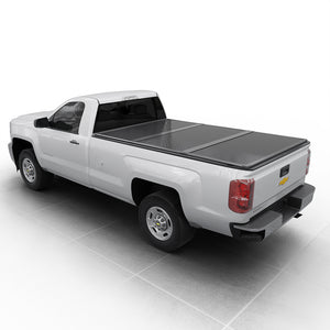 Chevy Silverado/GMC Sierra 1500 2500 3500 HD (2010 - 2026) - Hard Trifold Truck Bed Tonneau Cover - 8FT Bed (98")