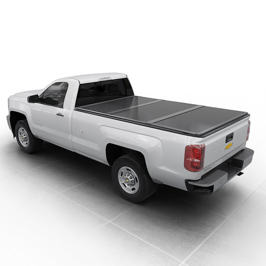 Chevy Silverado/GMC Sierra 1500 2500 3500 HD (2010 - 2025) - Hard Trifold Truck Bed Tonneau Cover - 8FT Bed (98")