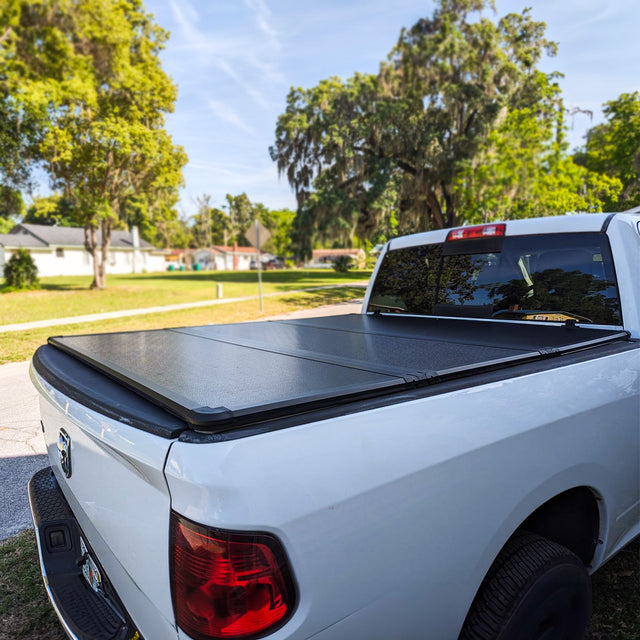 Hard Trifold Truck Bed Tonneau Cover|HTF011|Fits 2009-2025 Dodge Ram 1500 5' 7" Bed Without Ram Box (67.4")