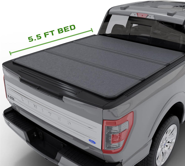 Hard Trifold Truck Bed Tonneau Cover | HTF016 | Fits 2015-2025 Ford F150 | F150 Lightning 5'5"Bed (66")