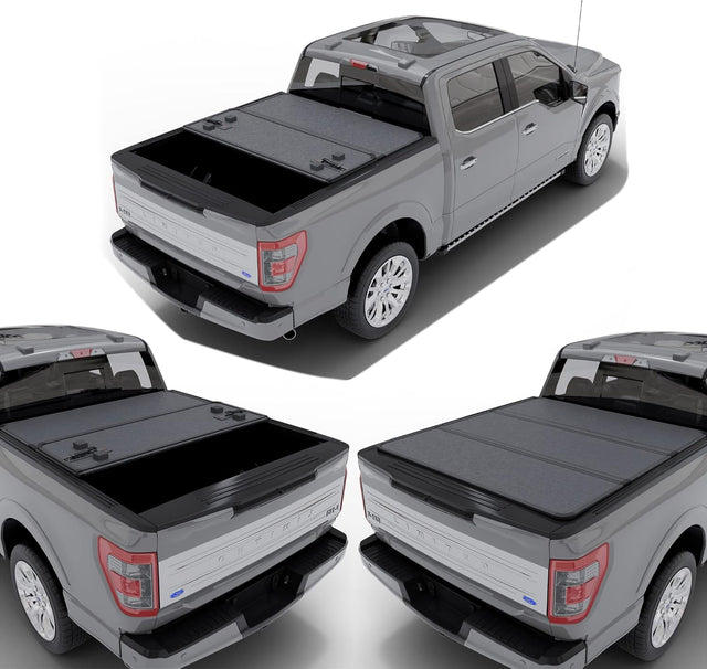 Hard Trifold Truck Bed Tonneau Cover | HTF016 | Fits 2015-2025 Ford F150 | F150 Lightning 5'5"Bed (66")