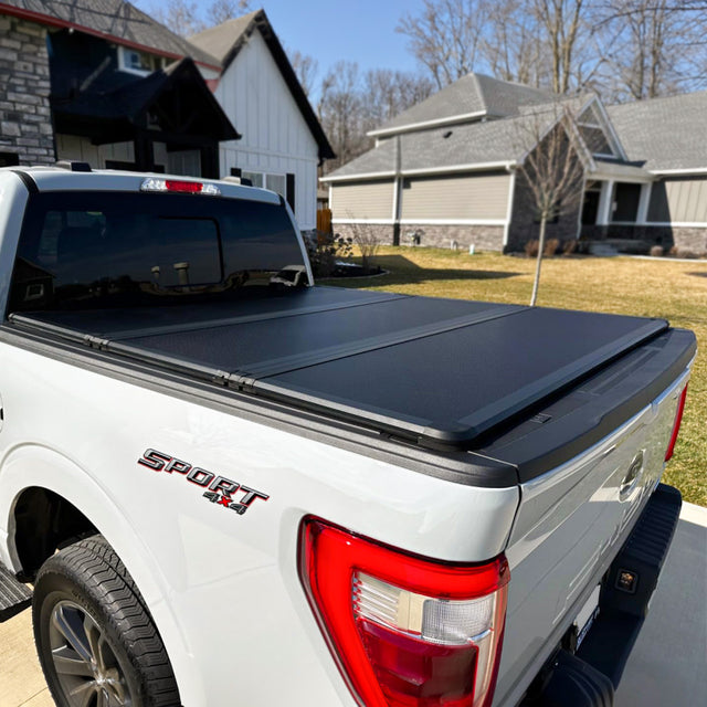 Hard Trifold Truck Bed Tonneau Cover | HTF016 | Fits 2015-2025 Ford F150 | F150 Lightning 5'5"Bed (66")