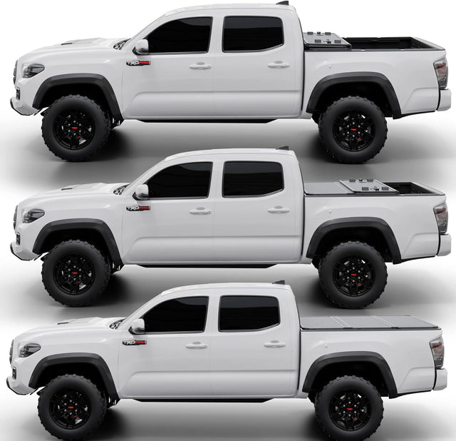 Hard Trifold Truck Bed Tonneau Cover |HTF021|Fits 2016-2025 Toyota Tacoma w/OE Track System 5' 1" Bed (60.5")