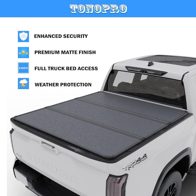 Hard Trifold Truck Bed Tonneau Cover |HTF027|Fits 2007-2021 Toyota Tundra 6' 7" Bed (78.7")