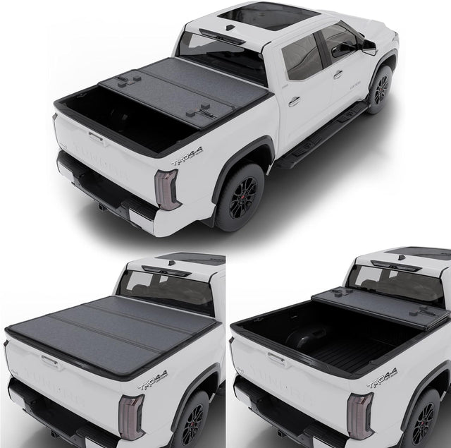 Hard Trifold Truck Bed Tonneau Cover |HTF027|Fits 2007-2021 Toyota Tundra 6' 7" Bed (78.7")