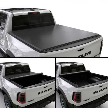 Soft Roll Up Truck Bed Tonneau Cover|SR012|Fits 2009 - 2025 Dodge Ram 1500 6' 4" Bed Without Ram Box (76.3)