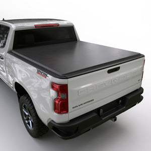 Soft Roll Up Truck Bed Tonneau Cover|SR030|Fits 2019 - 2026 Chevy/GMC Silverado/Sierra, works w/ MultiPro/Flex tailgate 6' 7" Bed (79.4")