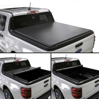 Soft Roll Up Truck Bed Tonneau Cover|SR037|Fits 2022 - 2026 Ford Maverick 4' 6" Bed (54.4")