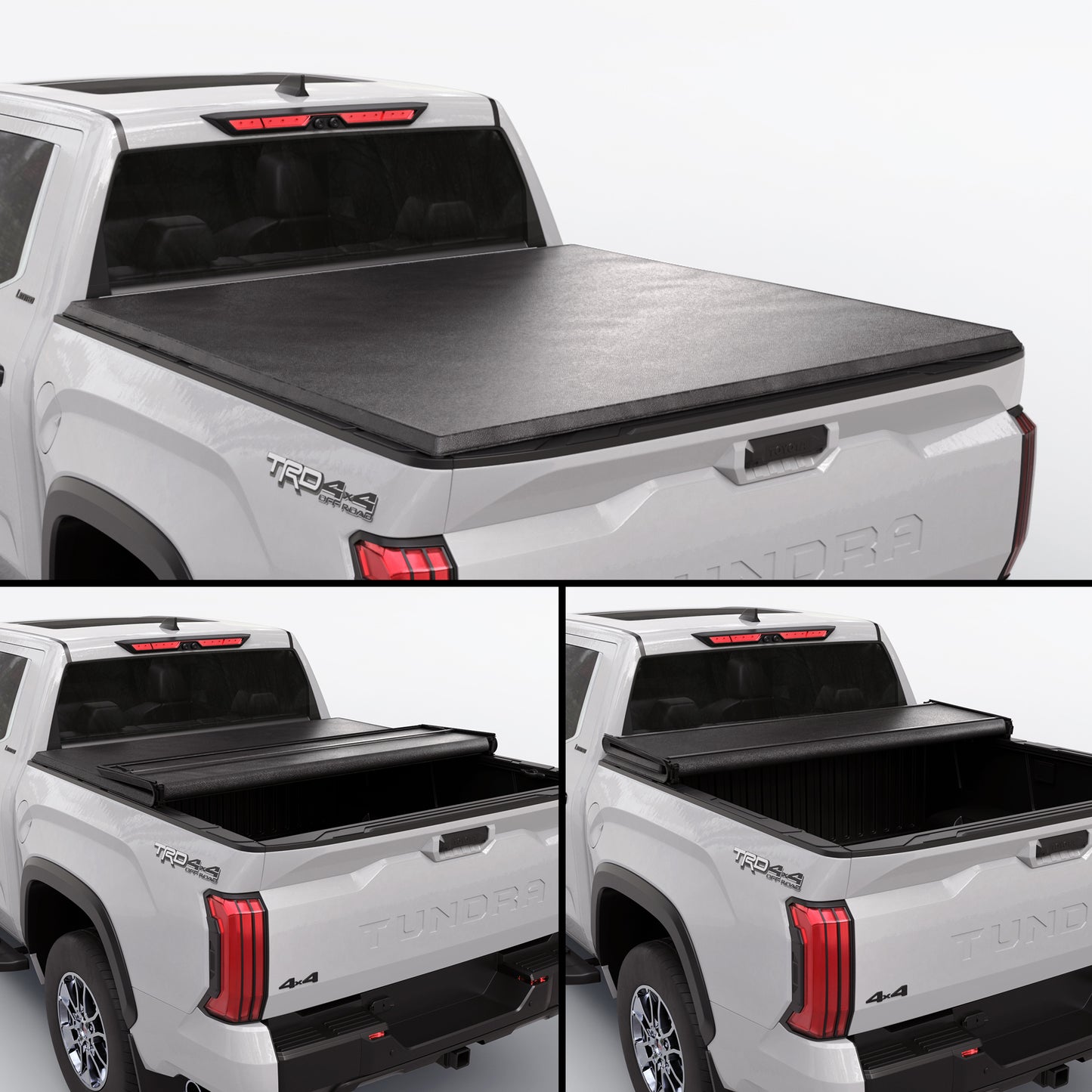 Toyota Tundra - Soft Trifold Truck Bed Tonneau Cover - With OE Rail System