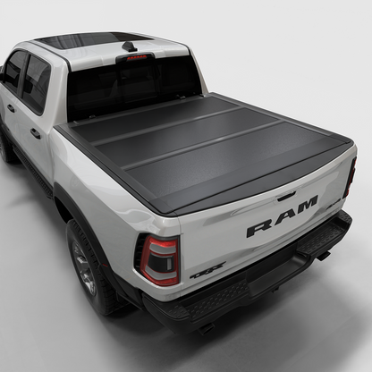 Dodge Ram 1500 - Low Profile Hard Folding Truck Bed Tonneau Cover - Without Ram Box