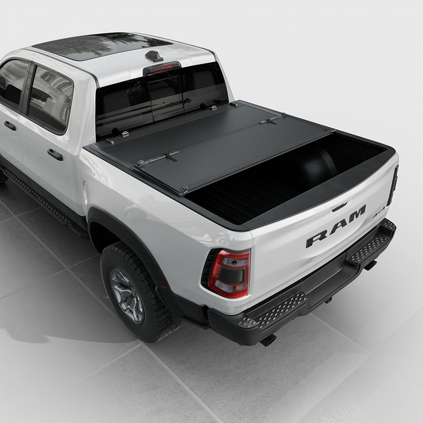 Dodge Ram 1500 - Low Profile Hard Folding Truck Bed Tonneau Cover - Without Ram Box