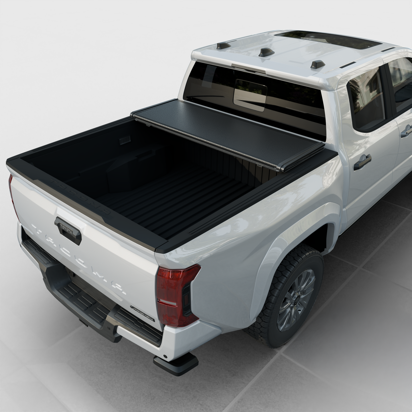 Toyota Tacoma - Low Profile Hard Folding Truck Bed Tonneau Cover - w/OE Track System