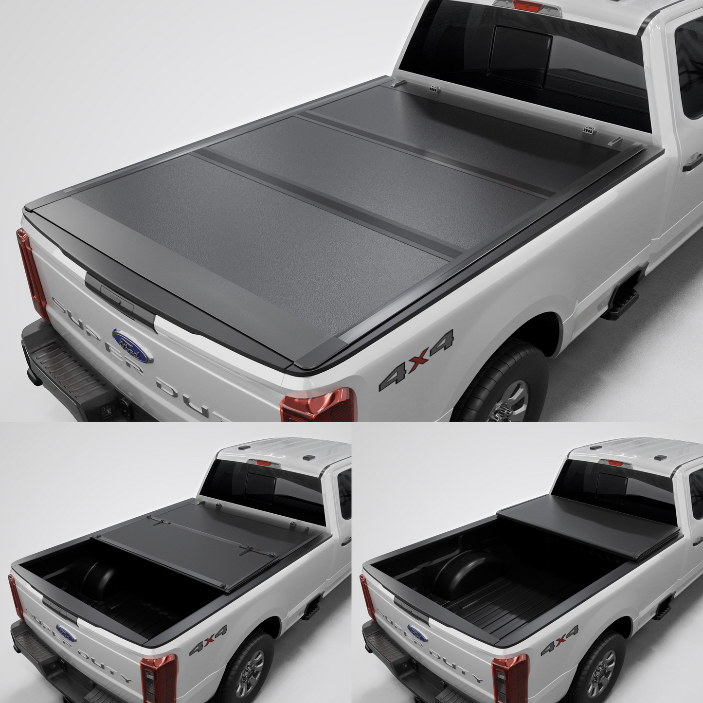 Ford F-250/F-350 Super Duty (2017-2026) - Low Profile Hard Folding Truck Bed Tonneau Cover - 6.75FT Bed (82")