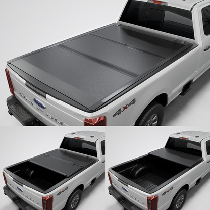 Ford F-250/F-350 Super Duty (2017-2026) - Low Profile Hard Folding Truck Bed Tonneau Cover - 6.75FT Bed (82")