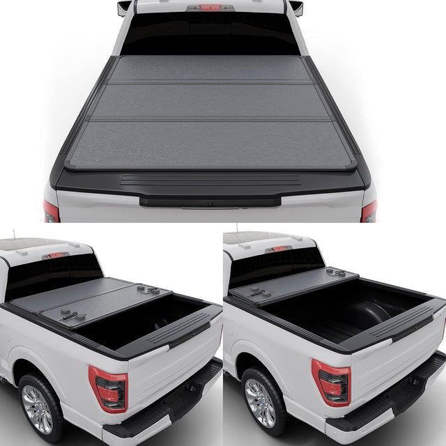 Hard Trifold Truck Bed Tonneau Cover |THTF007|Fits 2015-2024 GMC Cayon/Chevy Colorado 6' 1" Bed (72.8")