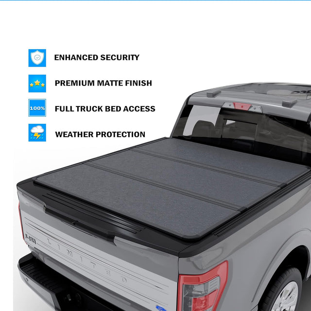 Hard Trifold Truck Bed Tonneau Cover |HTF017|Fits 2015-2025 Ford F150 6'5" Bed (78")