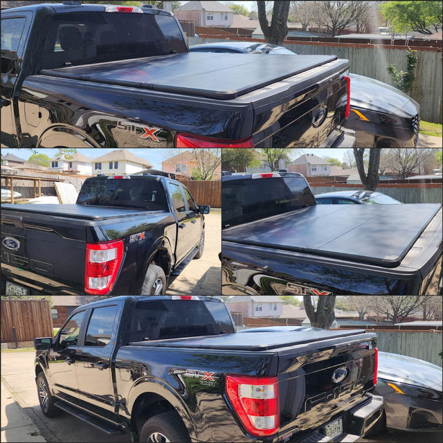 Hard Trifold Truck Bed Tonneau Cover |HTF017|Fits 2015-2025 Ford F150 6'5" Bed (78")