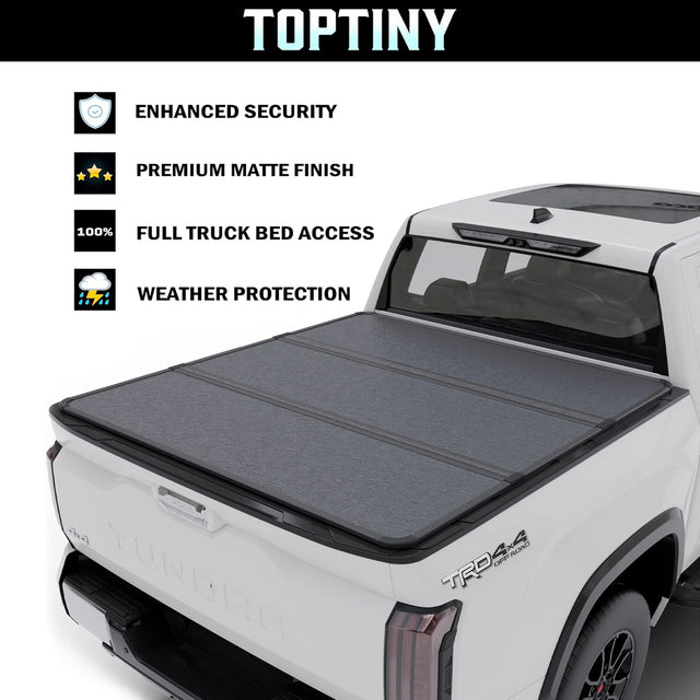 Hard Trifold Truck Bed Tonneau Cover |THTF026|2007-2021 Toyota Tundra 5'6" Bed (66.7”)