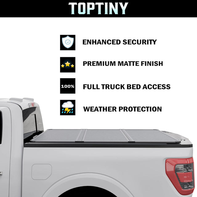 Hard Trifold Truck Bed Tonneau Cover|THTF032| Fits 2019-2025 Ford Ranger 5' 1" Bed (61")