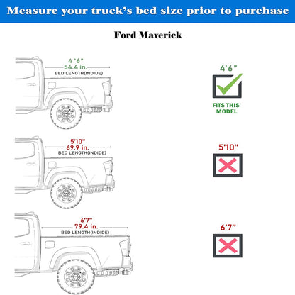 Ford Maverick (2022-2025) - Low Profile Flip Up Truck Bed Tonneau Cover - 4'6" Bed (54.4")